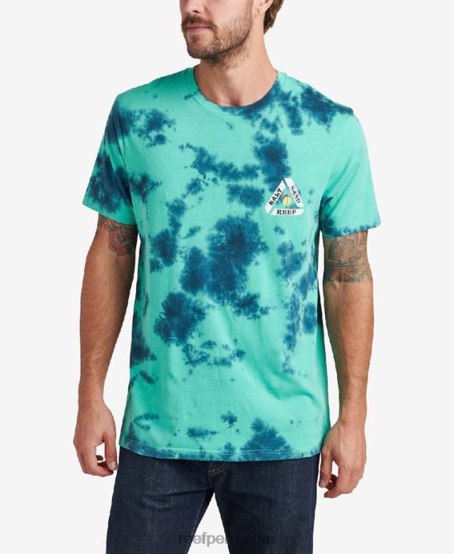 playera de manga corta con teñido anudado schmoe bloque azul icew 0RZL2627 hombres Reef