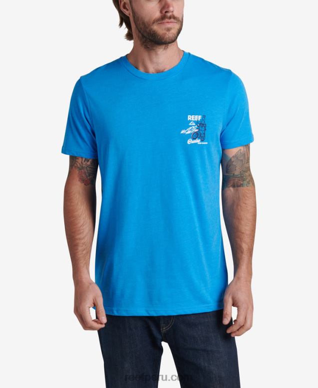 playera de manga corta crucero azul francés 0RZL2573 hombres Reef