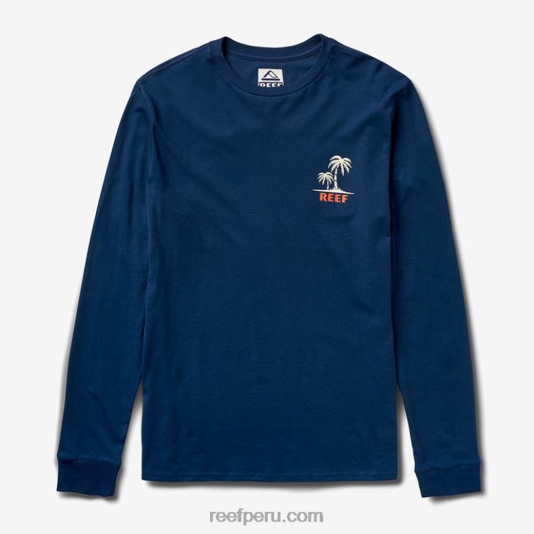 playera de manga larga con diseño aleatorio insignias azules 0RZL2612 hombres Reef