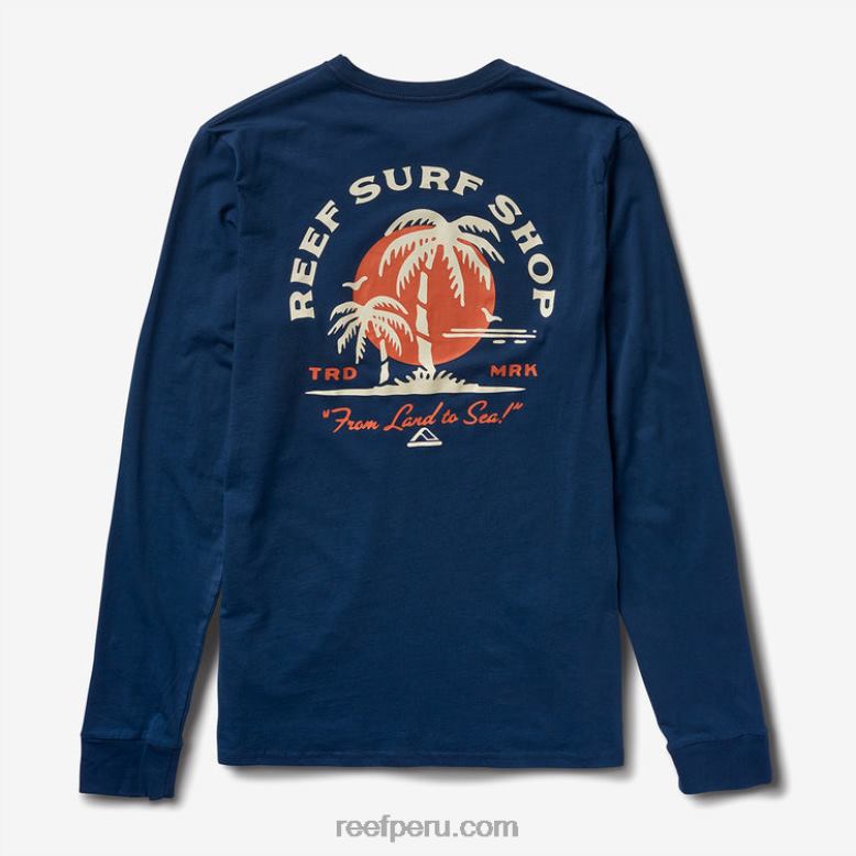 playera de manga larga con diseño aleatorio insignias azules 0RZL2612 hombres Reef