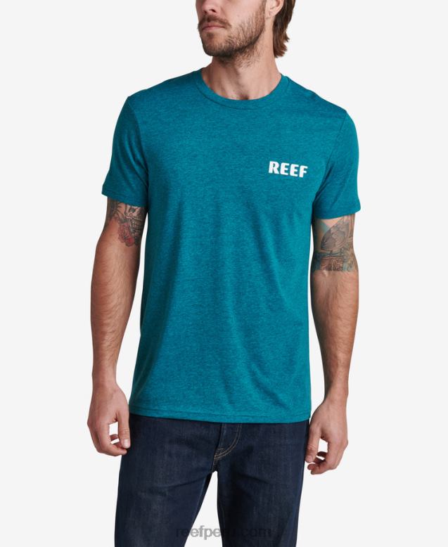 unir camiseta de manga corta brezo negro cian 0RZL2575 hombres Reef