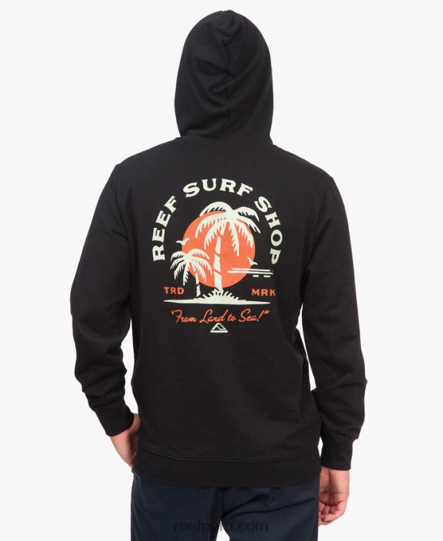 barajar sudadera con capucha negro 0RZL2728 hombres Reef