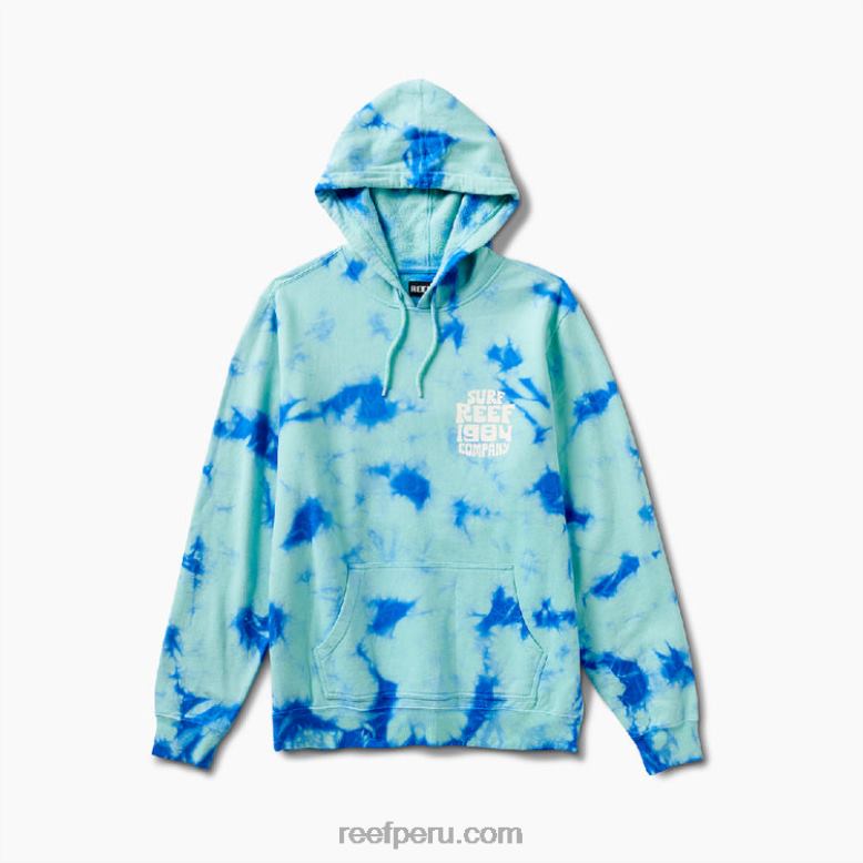 cazadora sudadera con capucha tie dye verde electrico 0RZL2744 hombres Reef