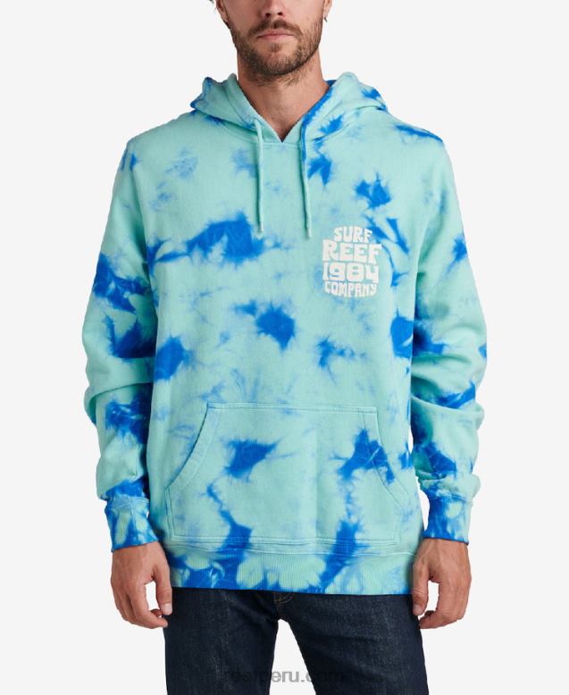 cazadora sudadera con capucha tie dye verde electrico 0RZL2744 hombres Reef