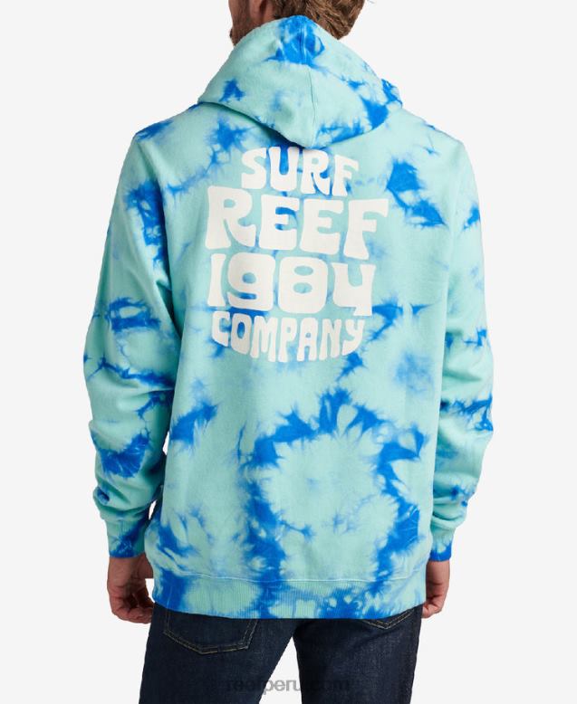 cazadora sudadera con capucha tie dye verde electrico 0RZL2744 hombres Reef
