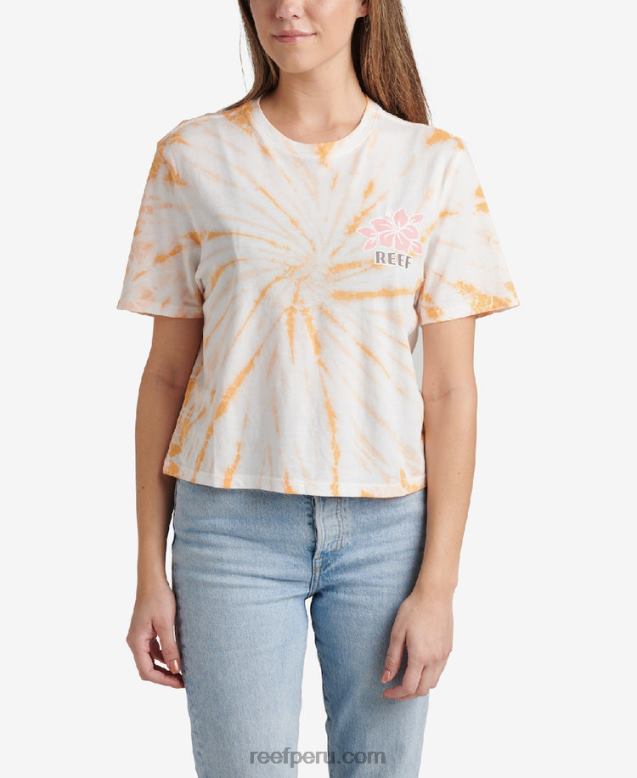 Di por favor camiseta corta de manga corta tinte de corbata de melocotón 0RZL2273 mujer Reef
