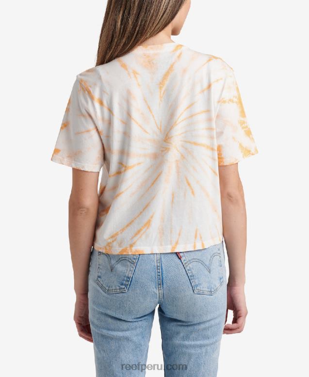 Di por favor camiseta corta de manga corta tinte de corbata de melocotón 0RZL2273 mujer Reef