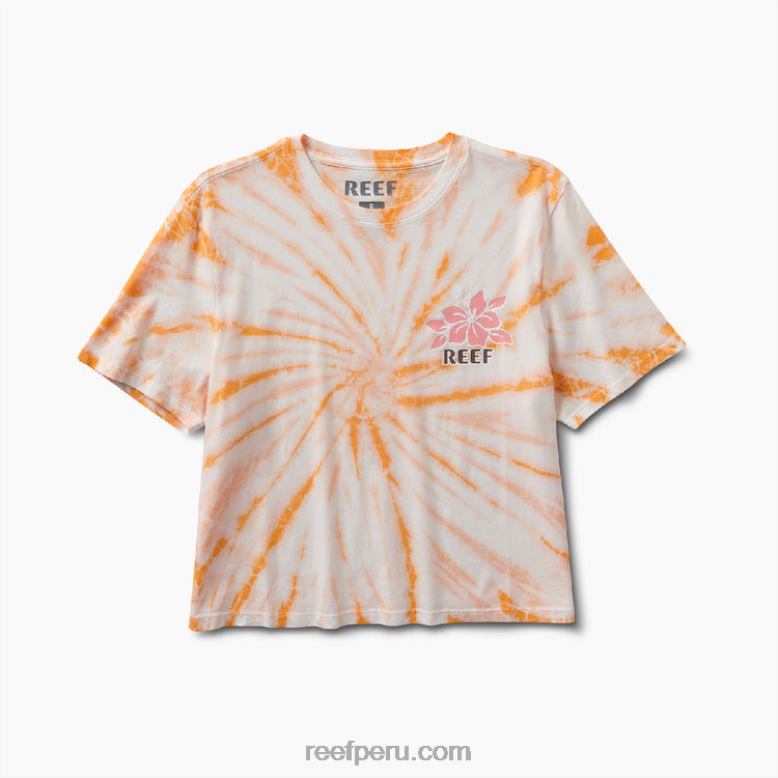 Di por favor camiseta corta de manga corta tinte de corbata de melocotón 0RZL2273 mujer Reef