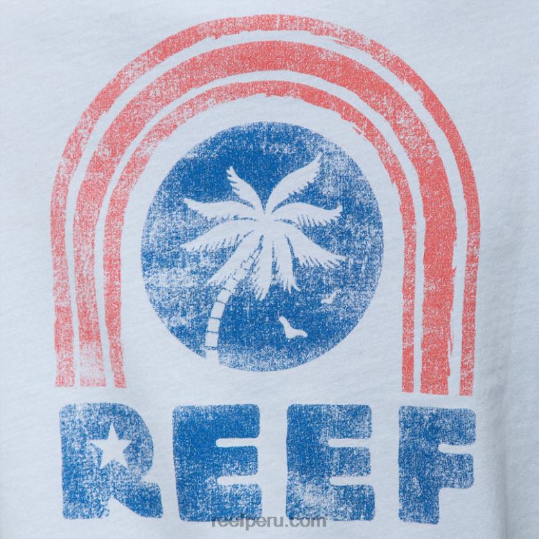 camiseta corta de manga corta con fuente ruta aérea 0RZL2269 mujer Reef