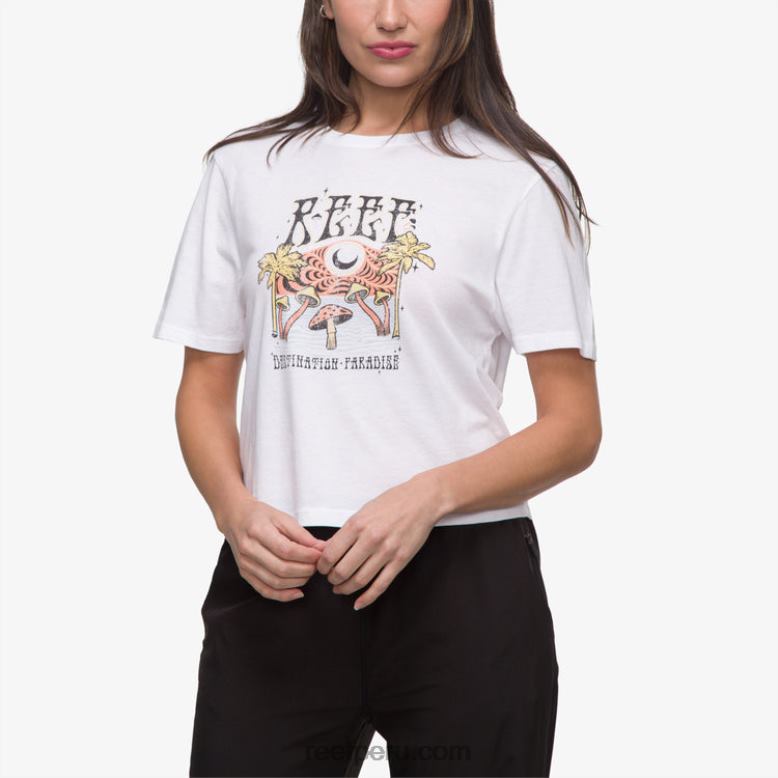 camiseta corta de manga corta de poster child blanco brillante 0RZL2268 mujer Reef