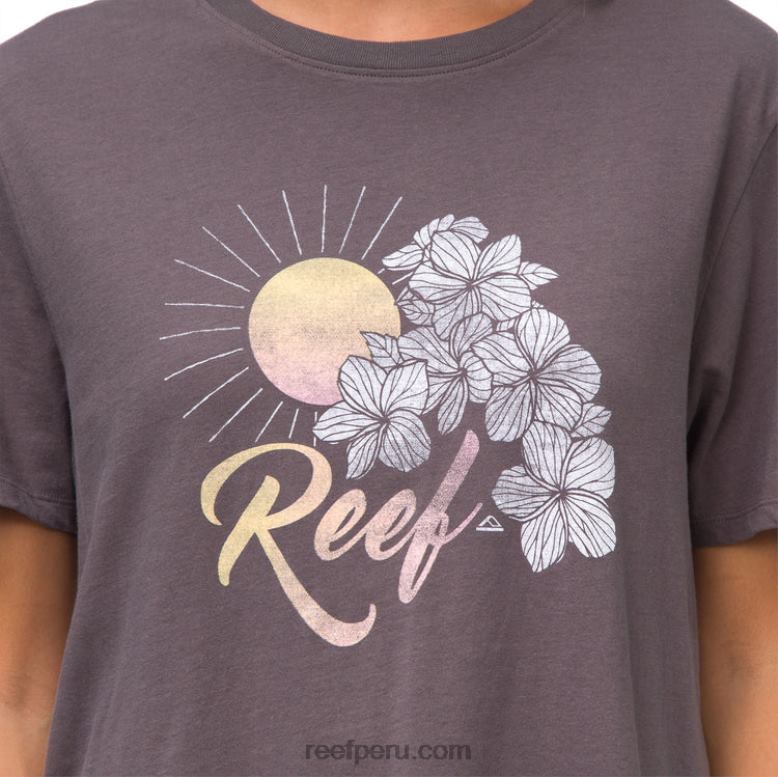 camiseta corta de manga corta plumeria gris 0RZL2279 mujer Reef