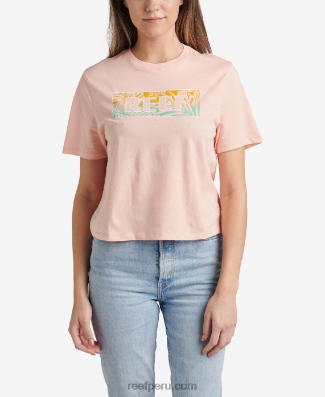 camiseta de manga corta sara tinte de corbata de melocotón 0RZL2285 mujer Reef