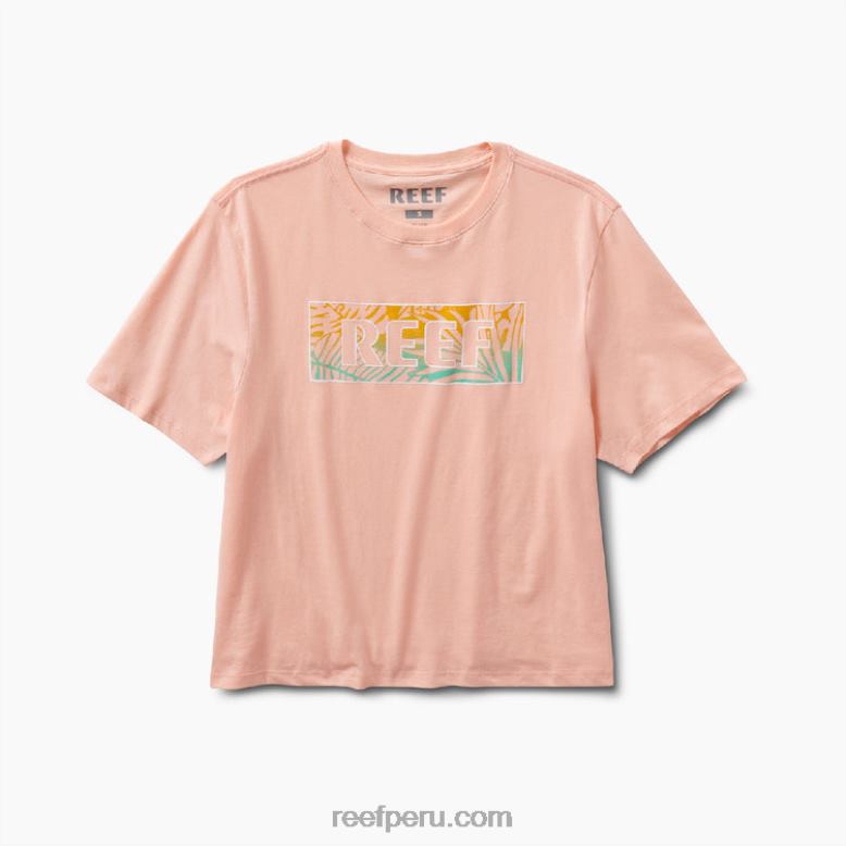 camiseta de manga corta sara tinte de corbata de melocotón 0RZL2285 mujer Reef