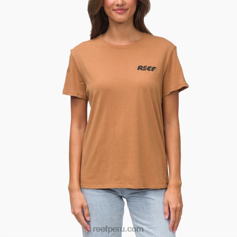 camiseta de manga corta vacay marrón 0RZL2275 mujer Reef