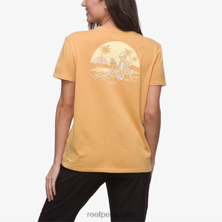 camiseta de salón de manga corta amarillo miel 0RZL2276 mujer Reef